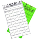 Cartela de Rifa com 50 nomes. 